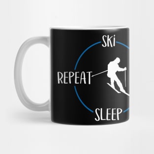 Ski Eat Sleep Repeat Gift For Skiers & Downhill Skiers Mug